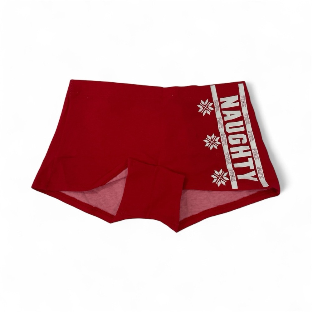PINK Victoria's Secret Red Naughty Boyshorts